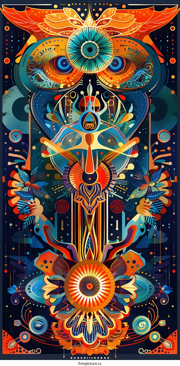 Abstract Colorful Illustration with Geometric Shapes