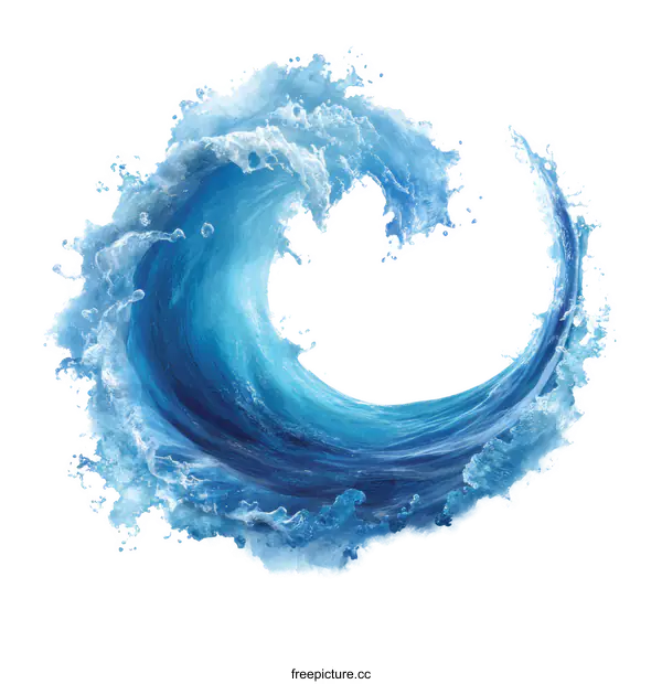 [Transparent Background PNG]Dynamic Ocean Wave Illustration