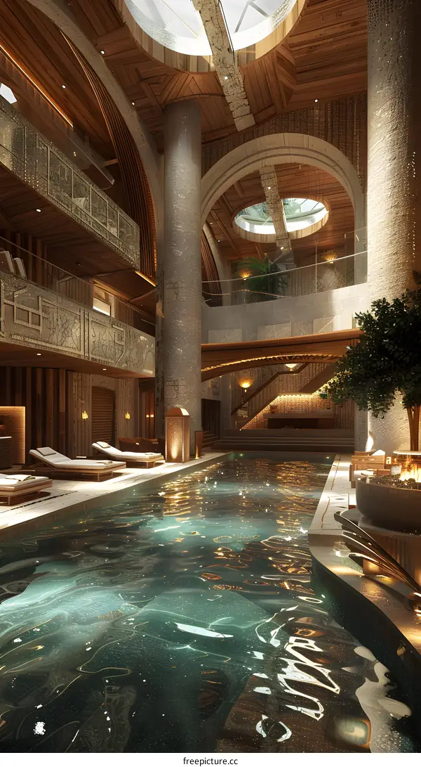 Luxury hotel indoor swimming pool