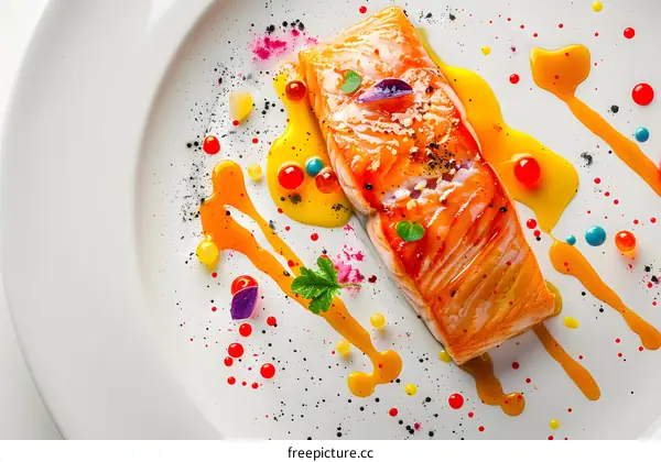 Grilled Salmon with Colorful Sauce
