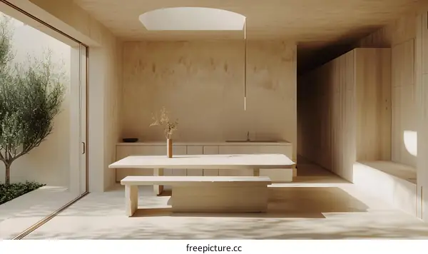 Minimalist Interior Design with Wooden Walls and Natural Light