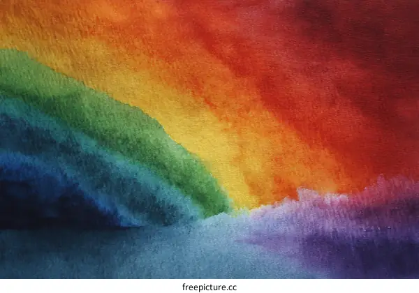 Abstract Watercolor Rainbow Color Painting