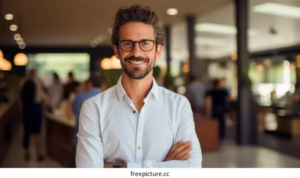 Portrait of a smiling man with glasses