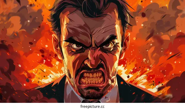 man in suit with angry expression