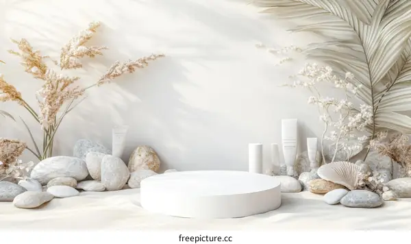 Elegant Minimalist Product Display with Natural Elements
