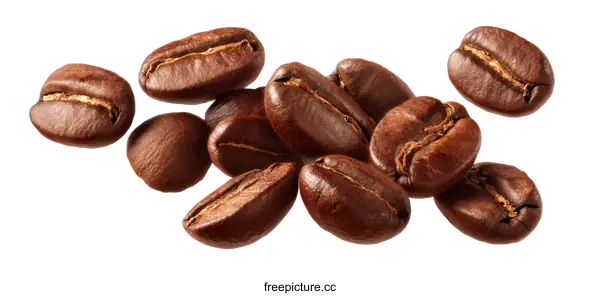[Transparent Background PNG]Roasted Coffee Beans Isolated on White Background