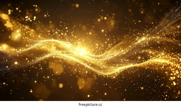 Abstract Gold Particles Background Design