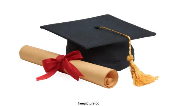 [Transparent Background PNG]Graduation Cap and Diploma Symbolic of Academic Achievement