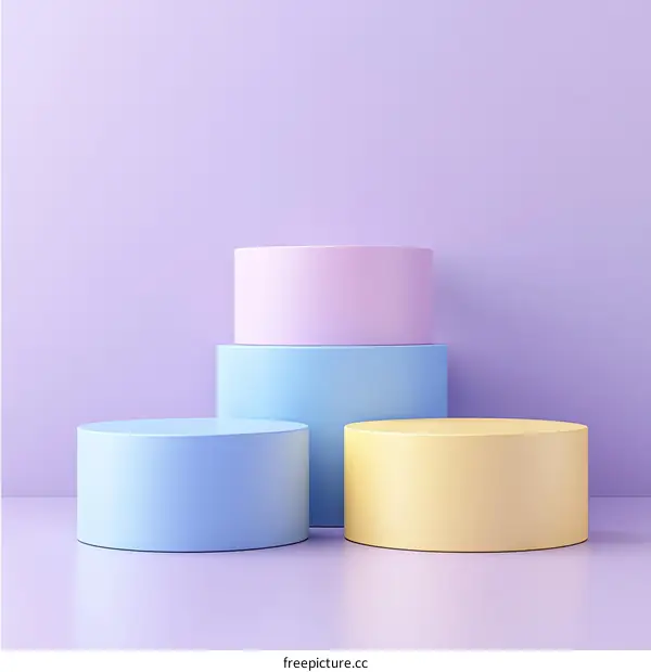 Pastel Cylindrical Display Stand