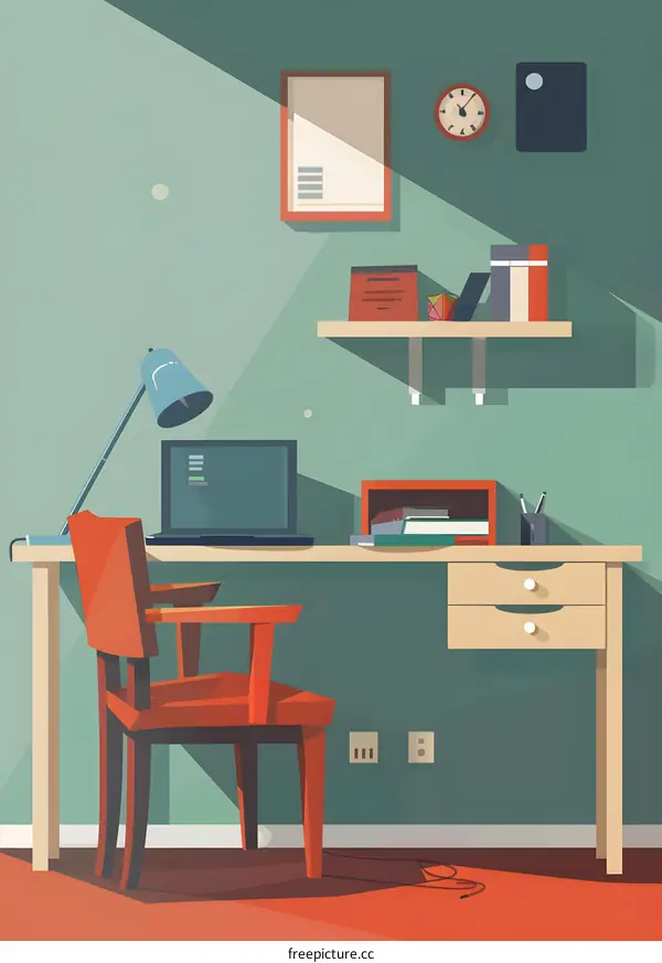Modern Home Office Workspace Illustration