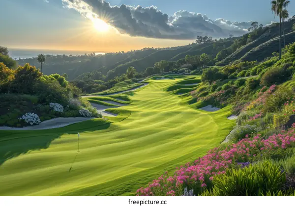 Beautiful golf course with ocean view