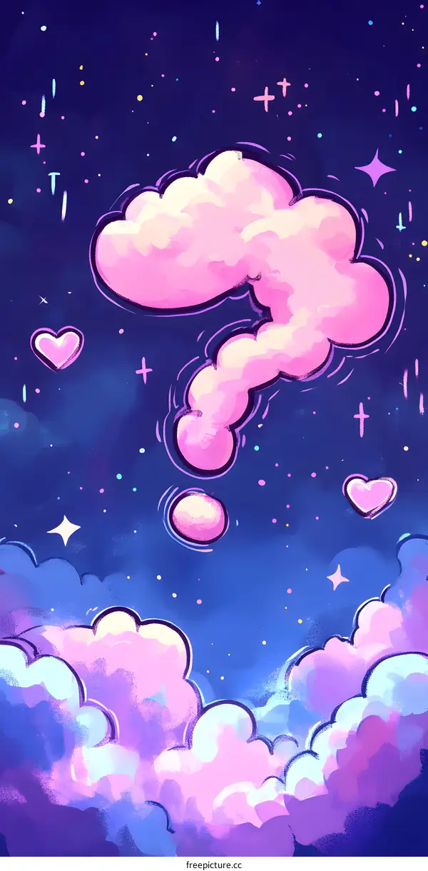 Question Mark Cloud In Night Sky