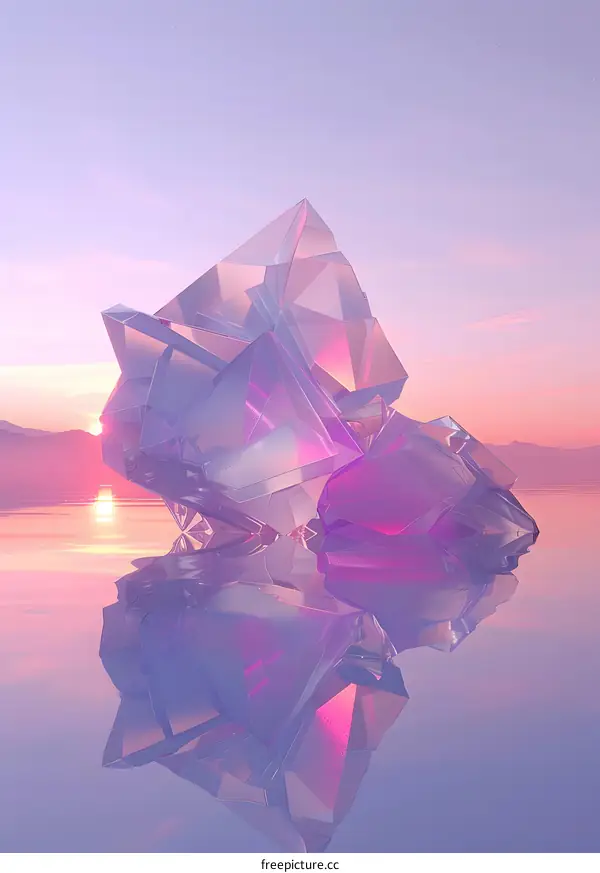 Crystal Mountain in Pink Sky