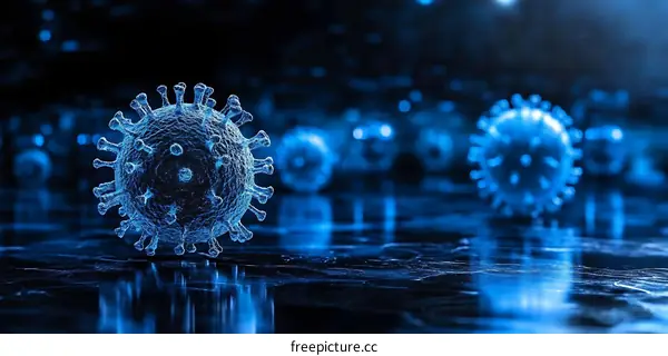 Virus Microscopic View Illustration