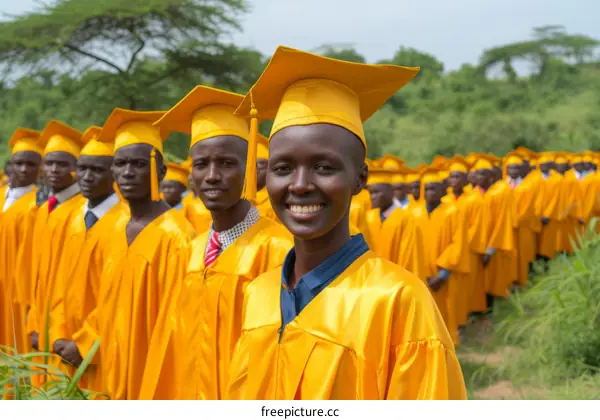 South Sudanese students celebrate their graduation.