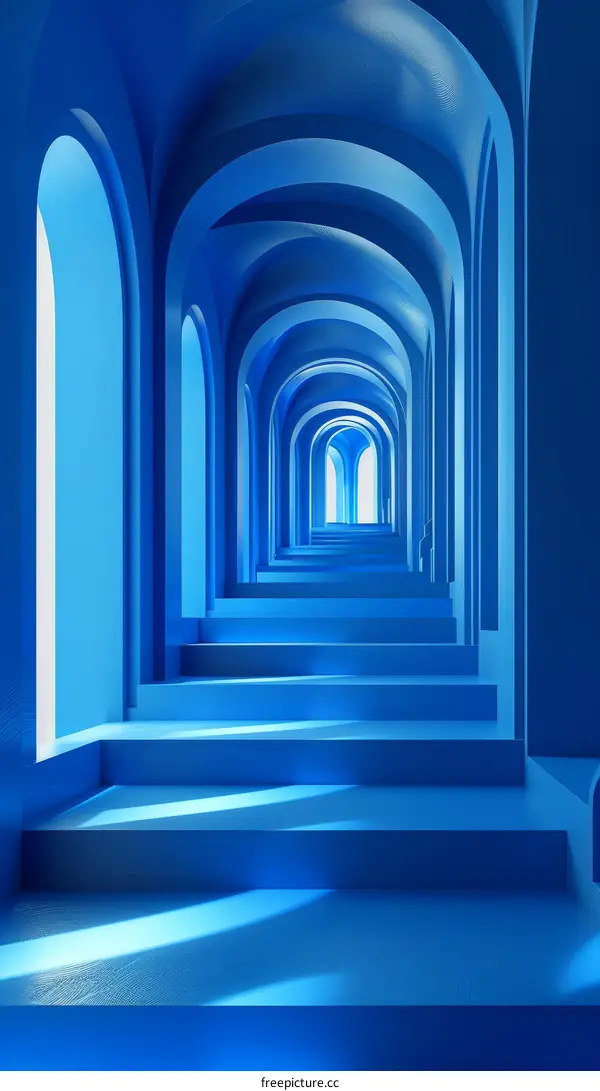 Abstract Blue Architectural Pathway