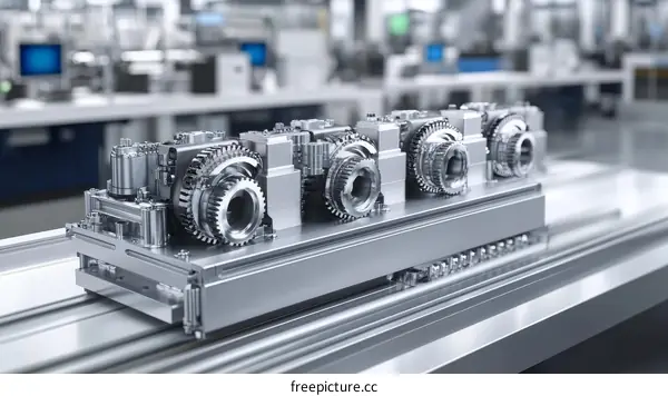 Precision Industrial Gears in a Manufacturing Facility