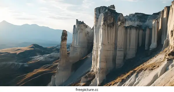 White Rock Formations in the Mountains