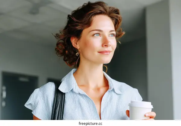 Thoughtful Woman with Coffee Cup
