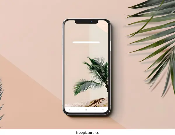 Palm Tree Beach  Mobile Phone Screen