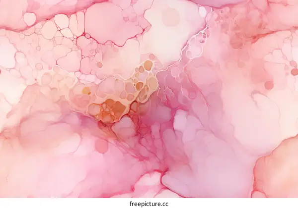 Abstract painting with pink, white, and yellow colors