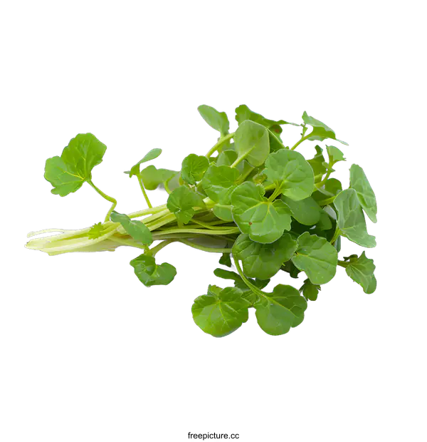 [Transparent Background PNG]Fresh Green Watercress Isolated On White Background
