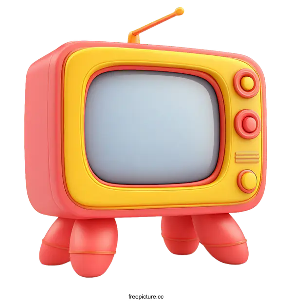 [Transparent Background PNG]Retro Cartoon Television Illustration
