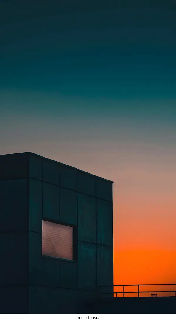 Minimalist Building Against Sunset Sky
