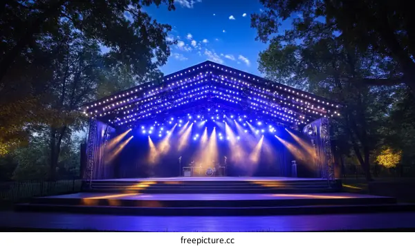 Outdoor Stage Performance at Twilight