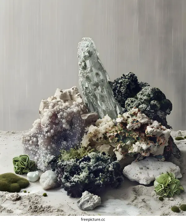 Abstract Still Life of Rocks and Minerals