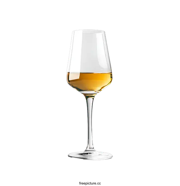 [Transparent Background PNG]Elegant Wine Glass with Golden Liquid