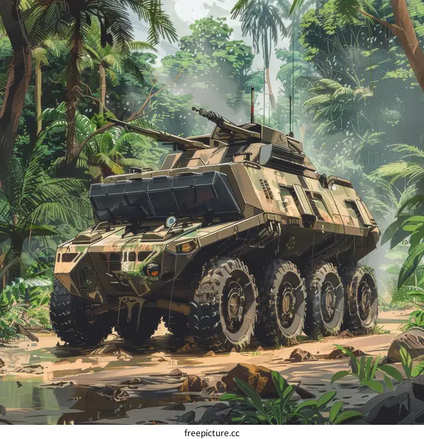 Armored Vehicle in the Jungle