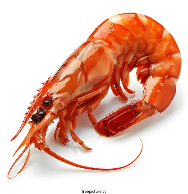 A red lobster isolated on a white background