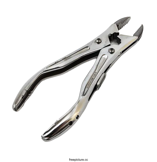[Transparent Background PNG]Close Up Of A Silver Pliers Tool On A White Background