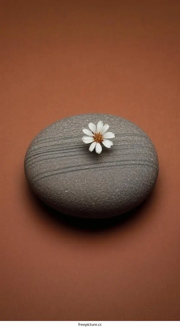 Simple Stone and Flower Arrangement