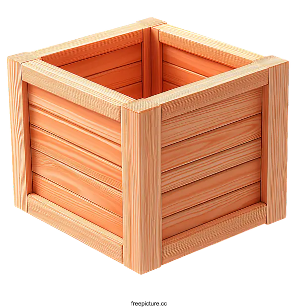 [Transparent Background PNG]Wooden Crate Illustration for Storage