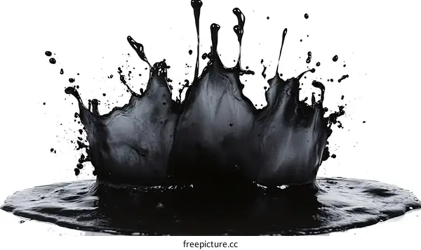 Abstract Black Ink Splash Art
