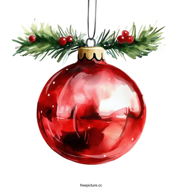 [Transparent Background PNG]Watercolor Christmas Ornament Illustration