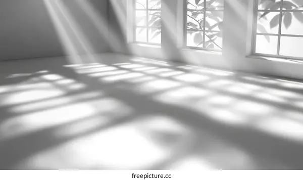 Sunlight Streaming Through Windows in a Minimalist Room