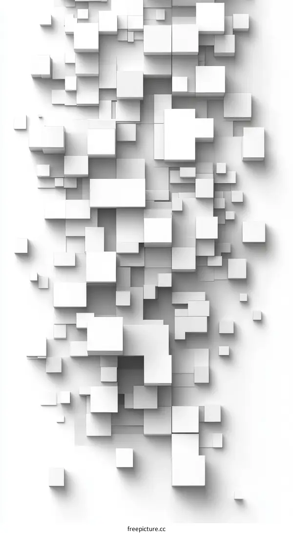 Abstract Geometric Pattern of White Cubes