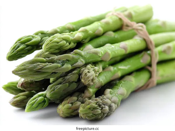 Fresh Green Asparagus Bunch Close-up