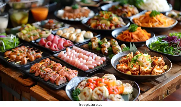 A table full of delicious Japanese food