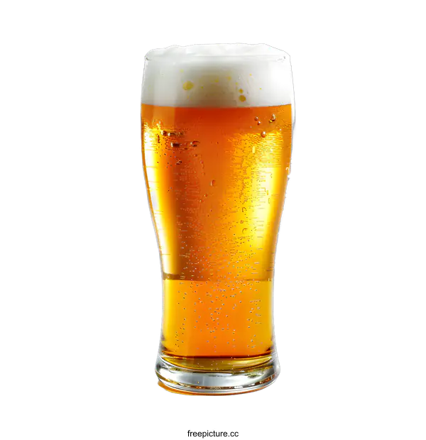 [Transparent Background PNG]A Glass of Beer on White Background