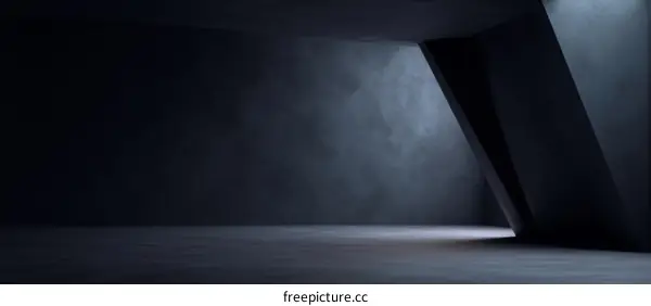 Dark Abstract Concrete Interior Design