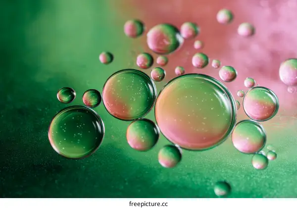 Abstract Colorful Oil Bubbles Macro Photography