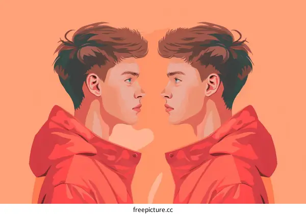 Two young men looking at each other