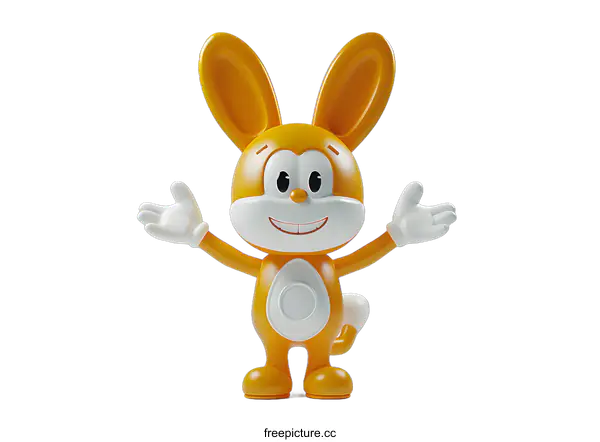 [Transparent Background PNG]Orange Bunny Cartoon Character