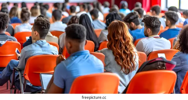 Audience Sitting in Chairs at a Conference
