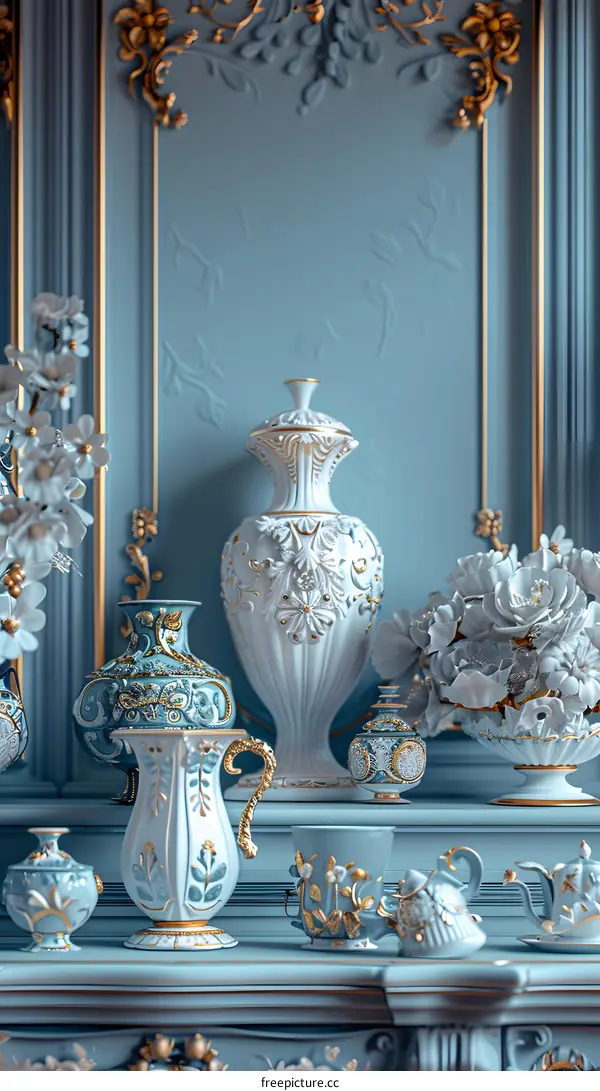 Rococo Style Ceramic Vases