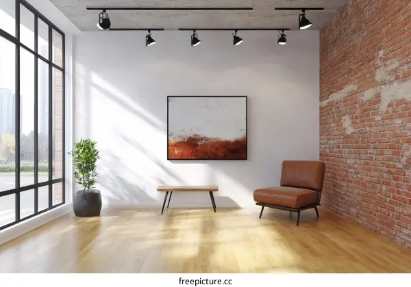 Modern Loft Interior Design with Abstract Art